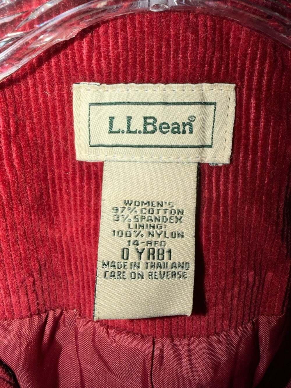 L.L. Bean Women's Red Corduroy Blazer Size 14 Regular - Picture 6 of 7